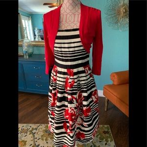 Jessica Howard Stripe Two Piece Midi Dress